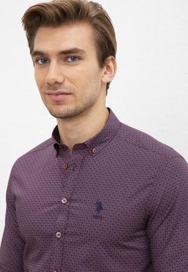 Erkek Bordo Uzun Kollu Gömlek - 50207284010