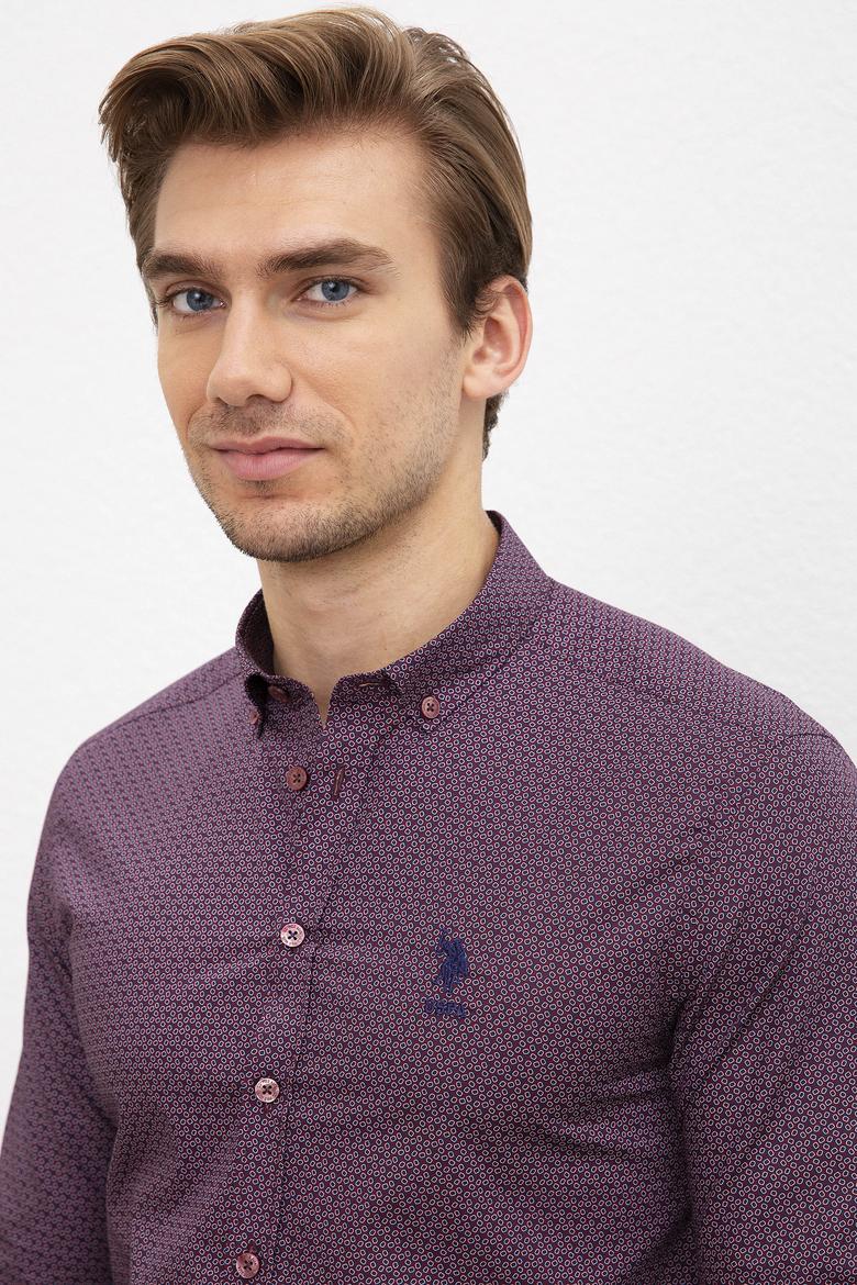 Erkek Bordo Uzun Kollu Gömlek - 50207284010