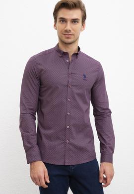 Erkek Bordo Uzun Kollu Gömlek - 50207284010