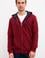 Erkek Bordo Kapüşonlu Fermuarlı Sweatshirt