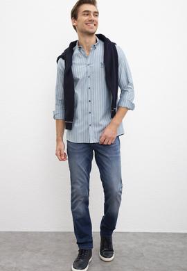 Erkek Mavi Gömlek Uzunkol - 50208273013