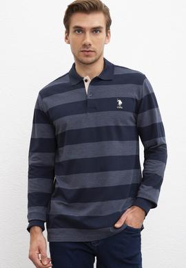 Erkek Lacivert Polo Yaka Sweatshirt - 50208667006