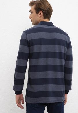 Erkek Lacivert Polo Yaka Sweatshirt - 50208667006