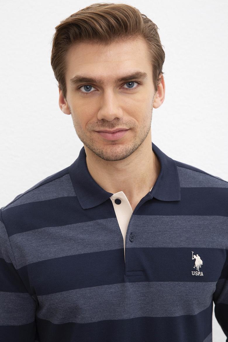 Erkek Lacivert Polo Yaka Sweatshirt - 50208667006