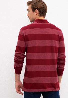 Erkek Bordo Polo Yaka Sweatshirt - 50208667036