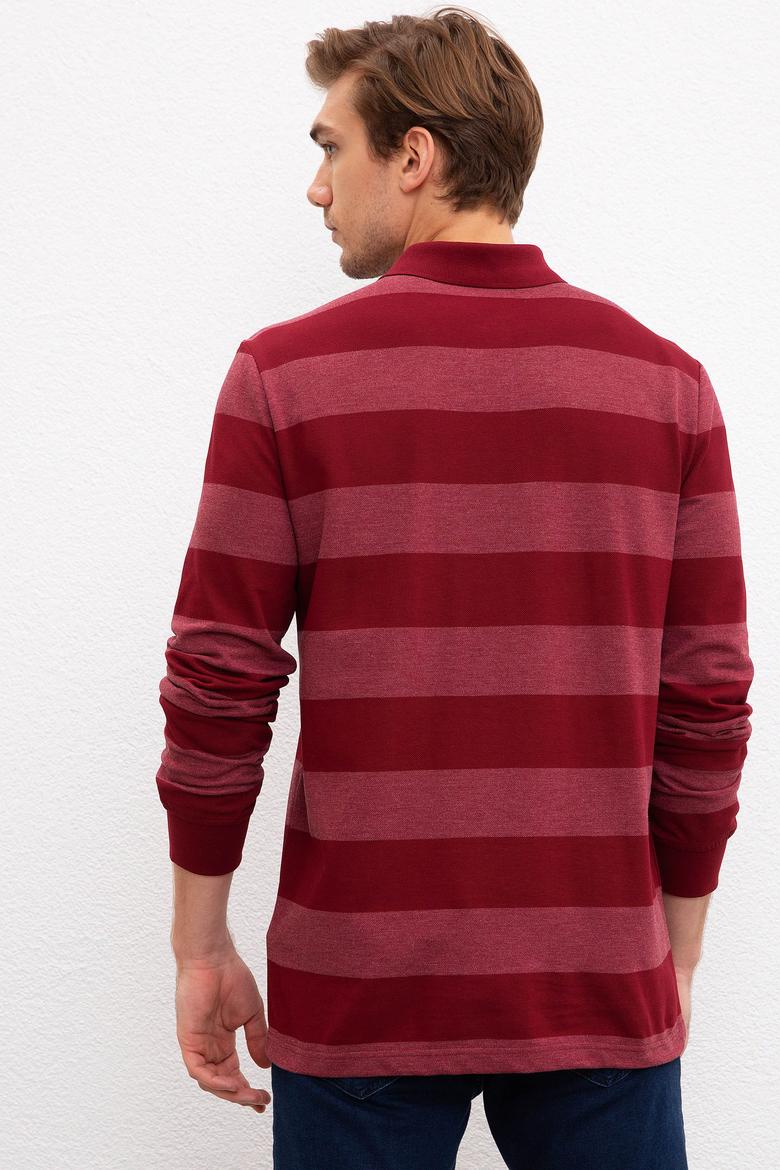 Erkek Bordo Polo Yaka Sweatshirt - 50208667036