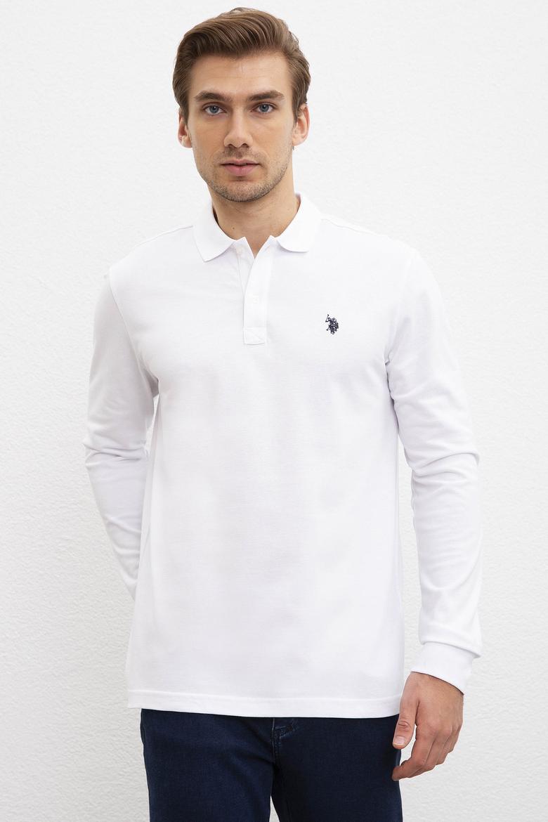 Erkek Beyaz Basic Sweatshirt