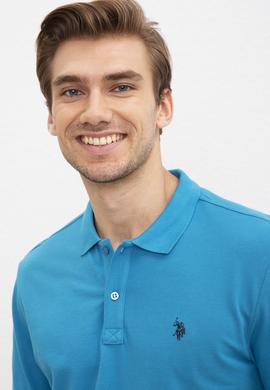 Erkek Petrol Polo Yaka Sweatshirt Basic - 50209199066