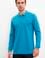 Erkek Petrol Polo Yaka Sweatshirt Basic