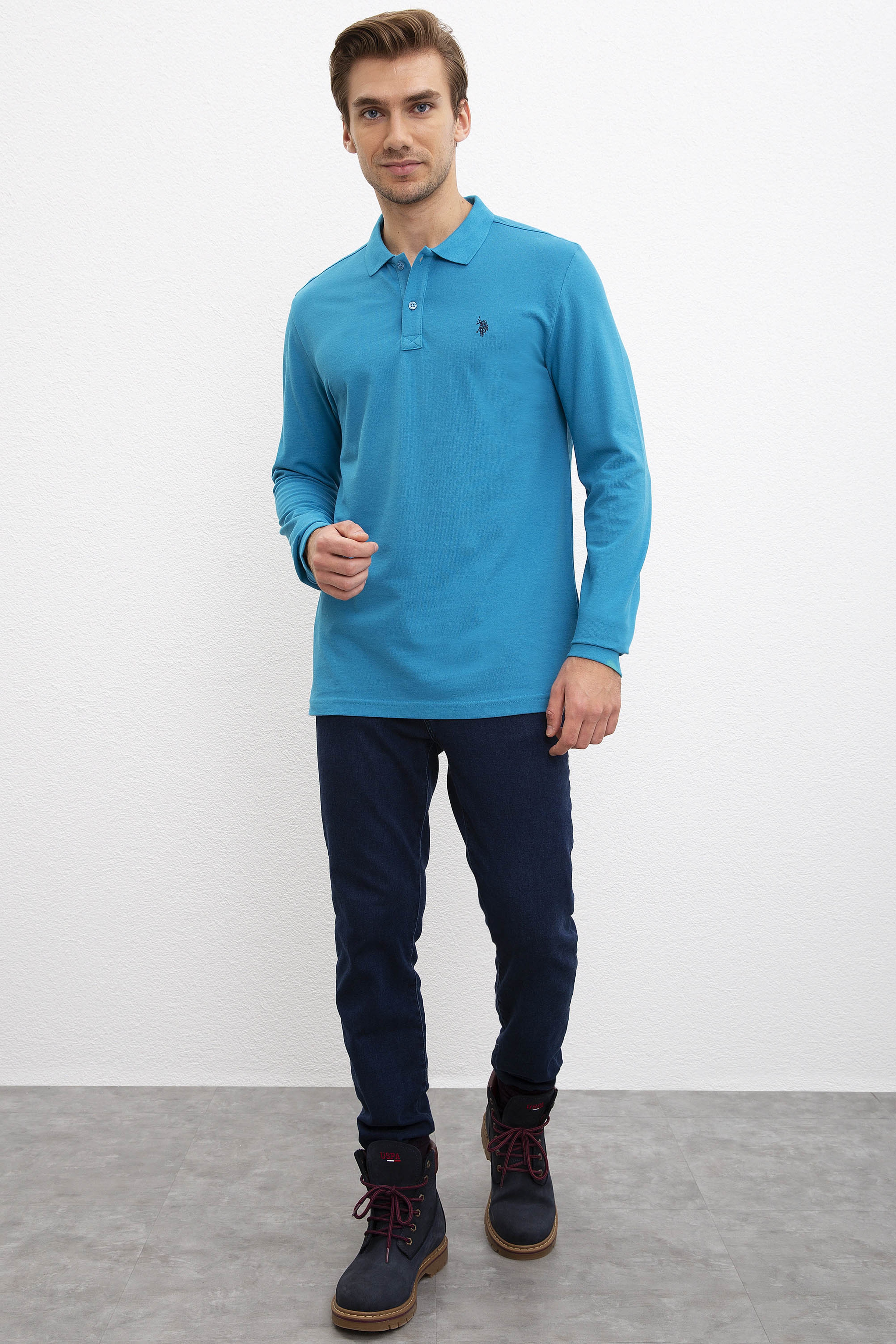 Erkek Petrol Basic Sweatshirt