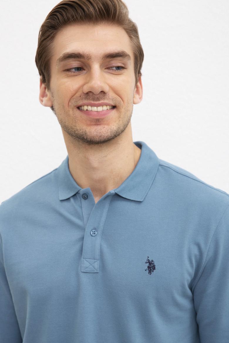 Erkek Mint Yeşili Polo Yaka Sweatshirt Basic - 50209199146