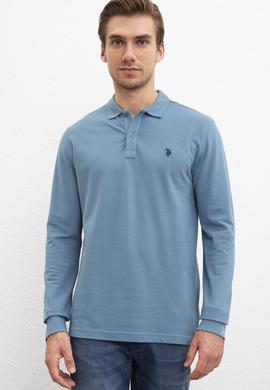 Erkek Mint Yeşili Polo Yaka Sweatshirt Basic - 50209199146