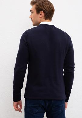 Erkek Lacivert V Yaka Basic Triko Kazak - 50210287003