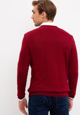 Erkek Bordo Basic Kazak - 50210287079