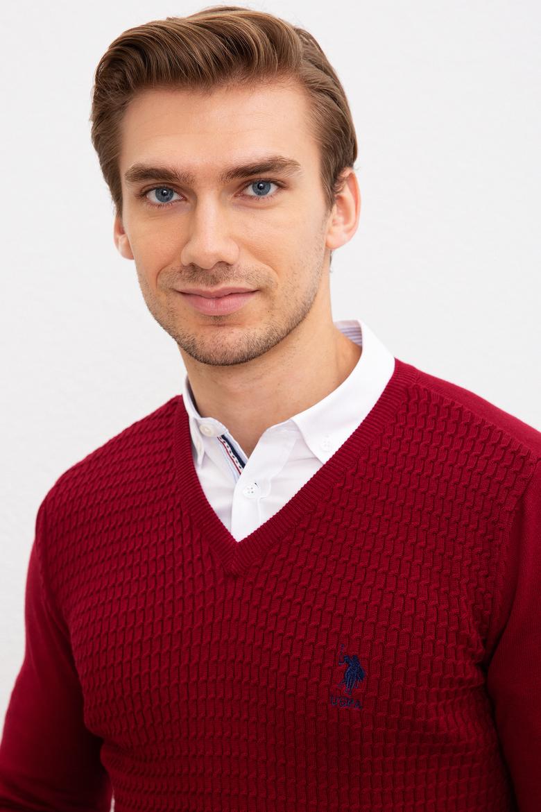 Erkek Bordo Basic Kazak - 50210287079