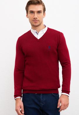 Erkek Bordo Basic Kazak - 50210287079