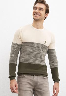 Erkek Haki Bisiklet Yaka Triko Kazak - 50211331023