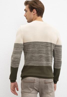 Erkek Haki Bisiklet Yaka Triko Kazak - 50211331023