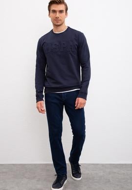 Erkek Lacivert Basic Sweatshirt - 50207326018