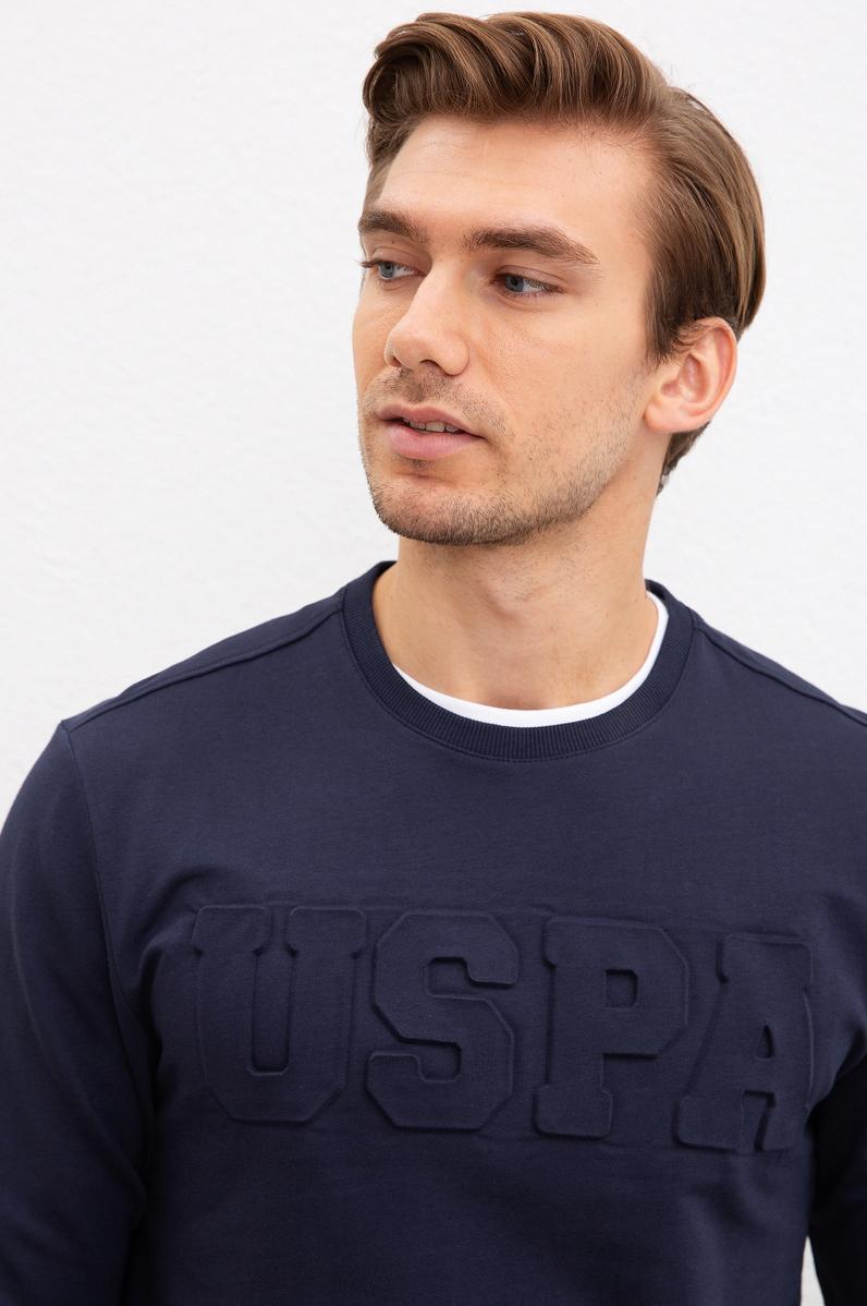 Erkek Lacivert Bisiklet Yaka Sweatshirt Basic