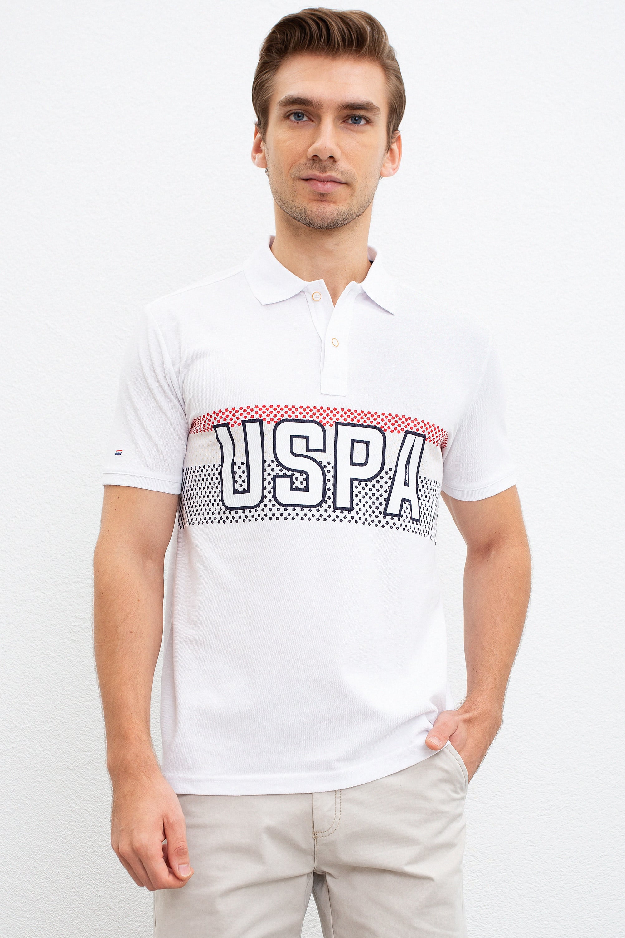 Erkek Beyaz Polo Yaka T-Shirt