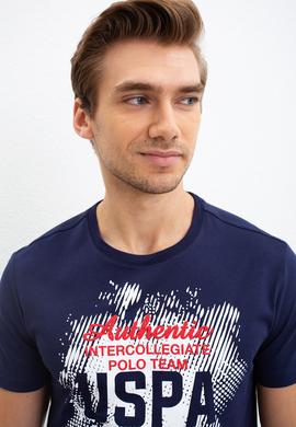 Erkek Lacivert Bisiklet Yaka T-Shirt - 50221091016