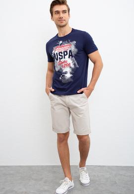 Erkek Lacivert Bisiklet Yaka T-Shirt - 50221091016