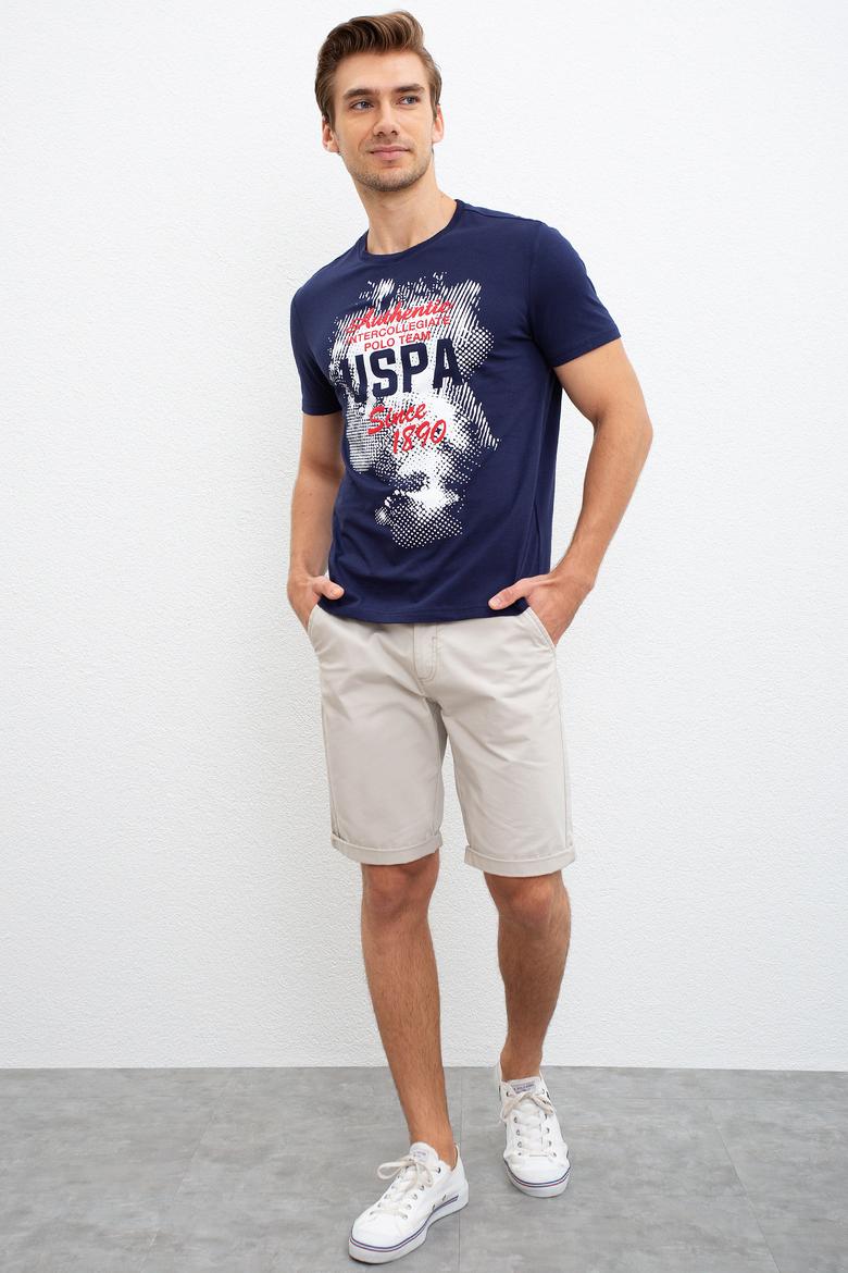 Erkek Lacivert Bisiklet Yaka T-Shirt - 50221091016