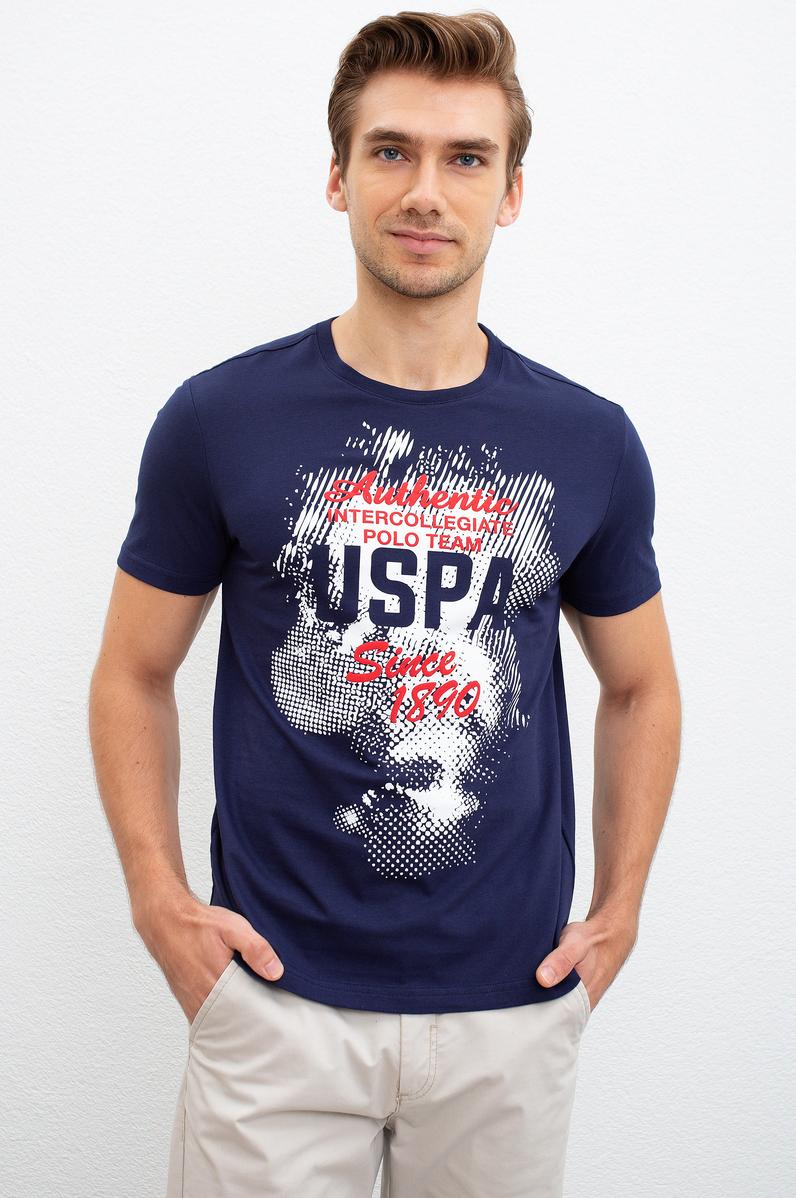 Erkek Lacivert Bisiklet Yaka T-Shirt