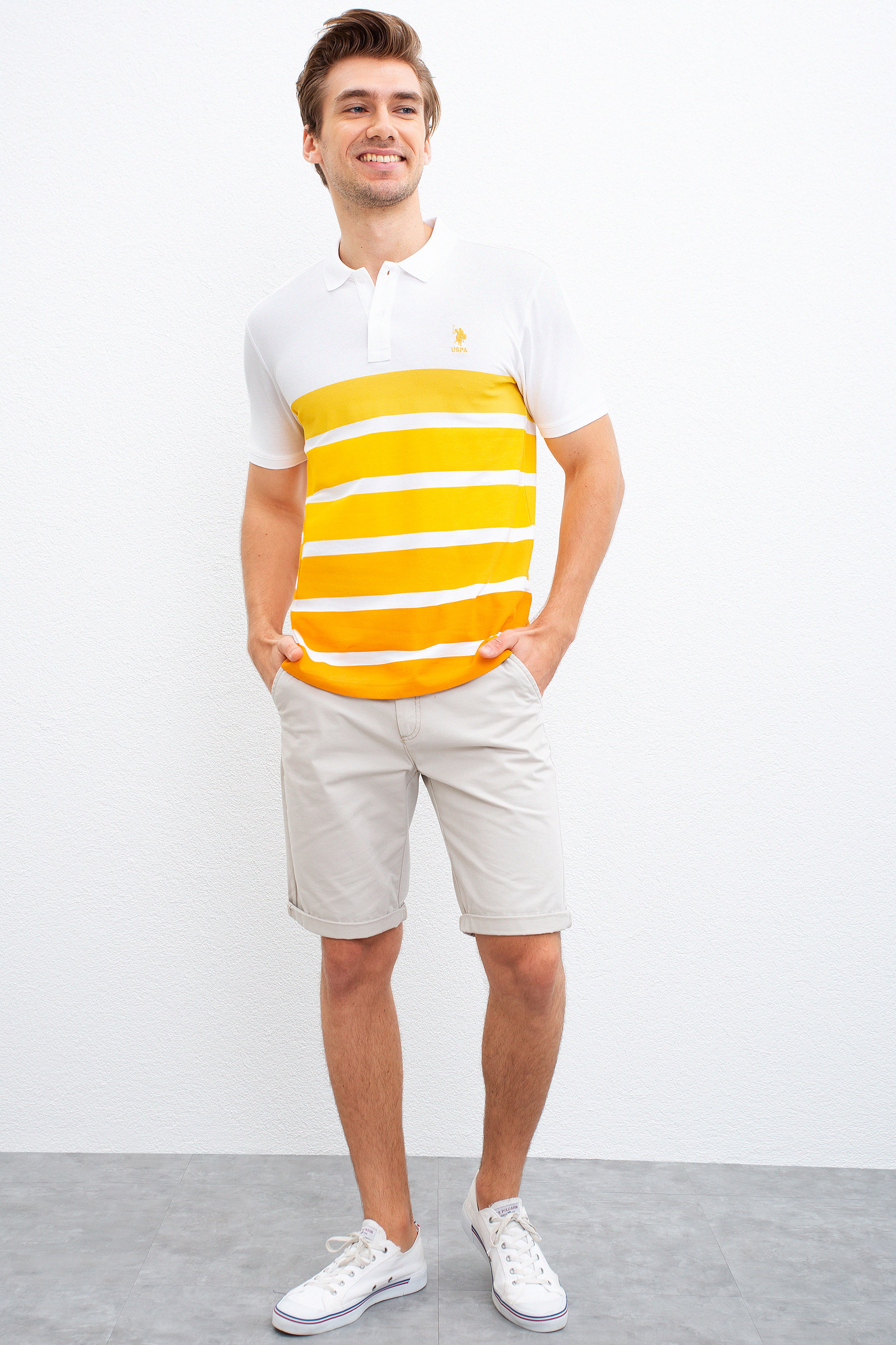 Erkek Sarı  Polo Yaka T-Shirt
