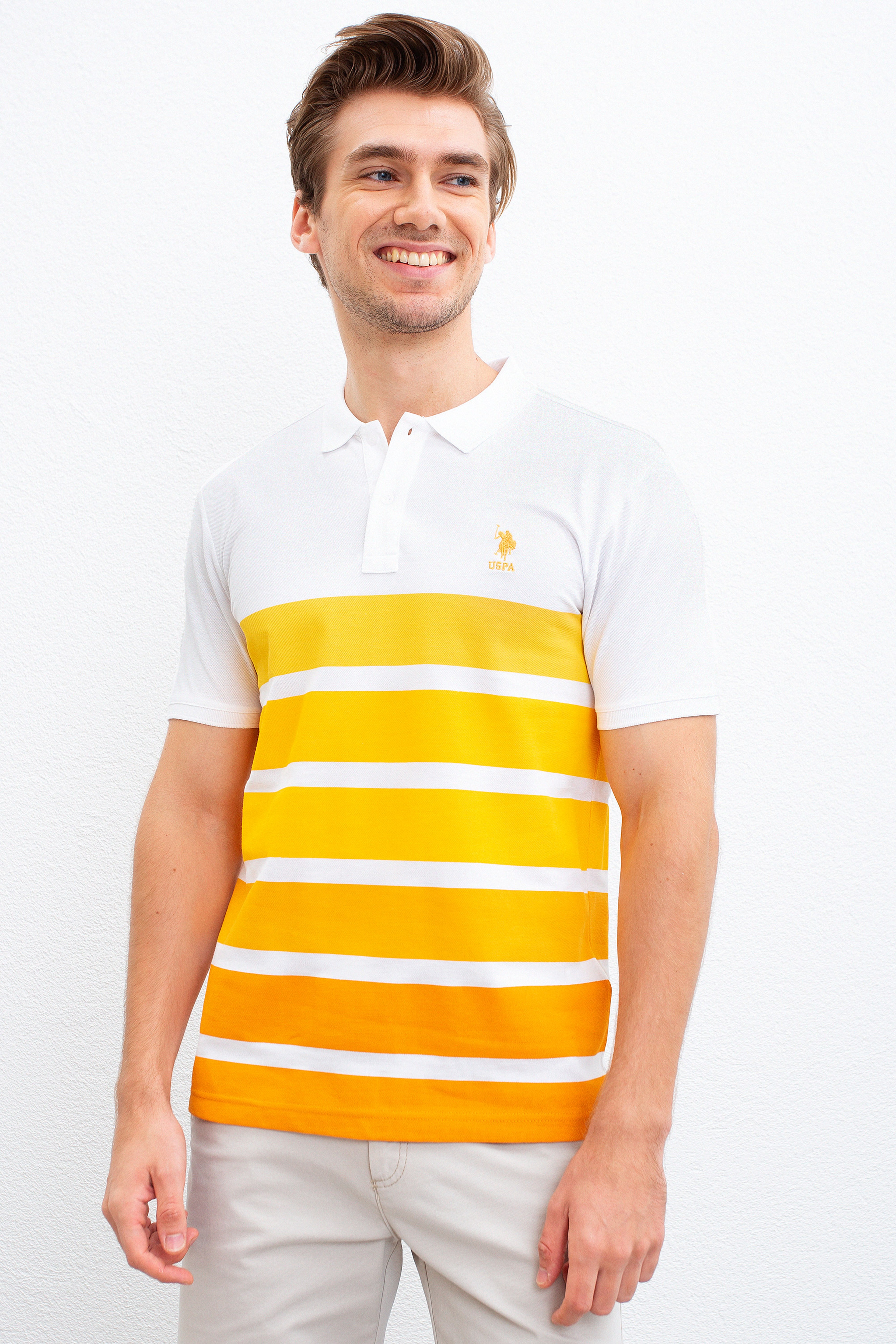 Erkek Sarı Polo Yaka T-Shirt - Image 1