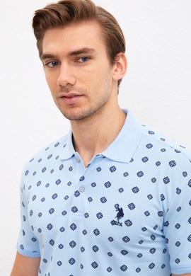 Erkek Mavi Polo Yaka T-Shirt - 50220874021