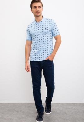 Erkek Mavi Polo Yaka T-Shirt - 50220874021