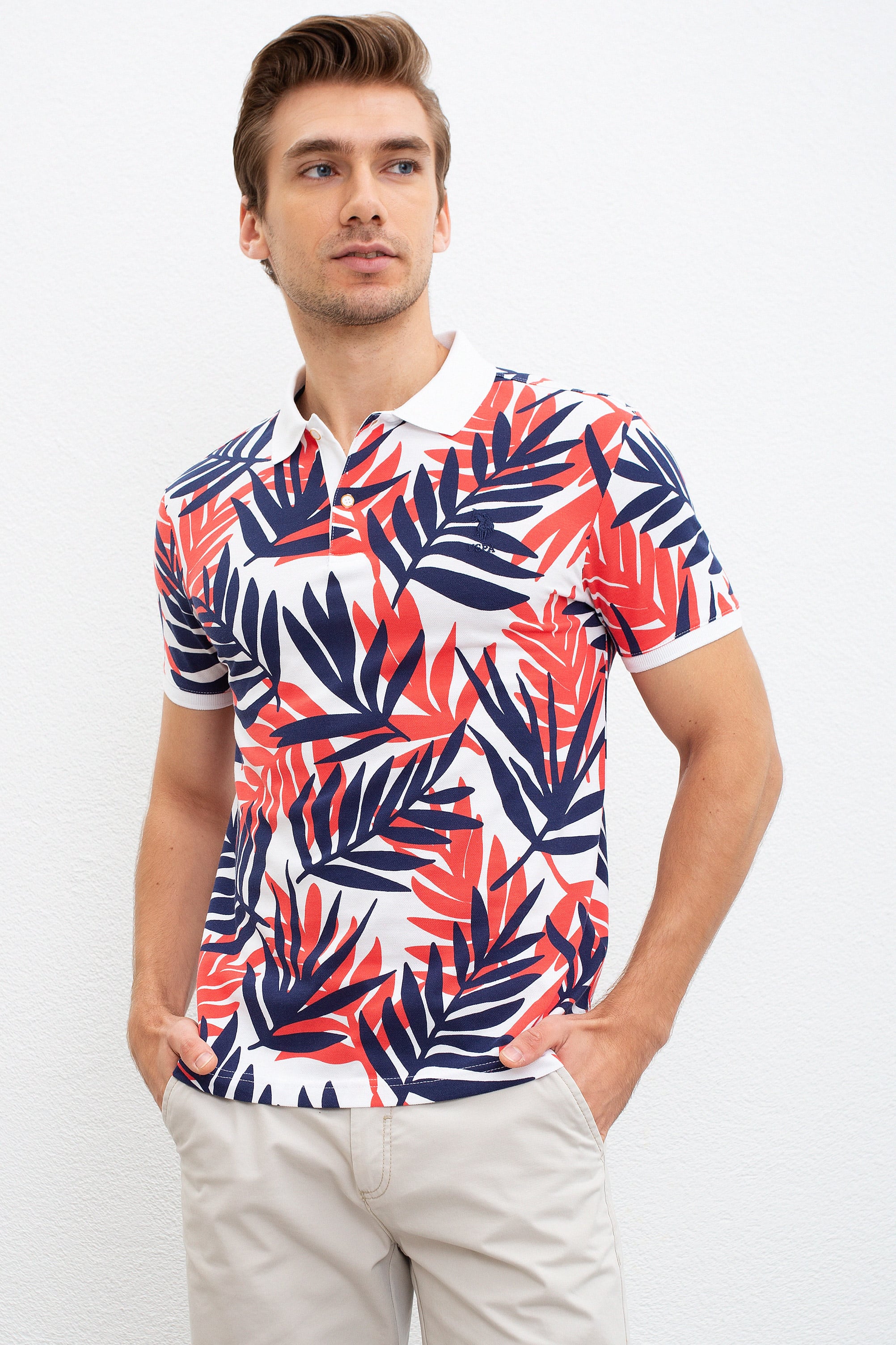 Erkek Beyaz Polo Yaka T-Shirt