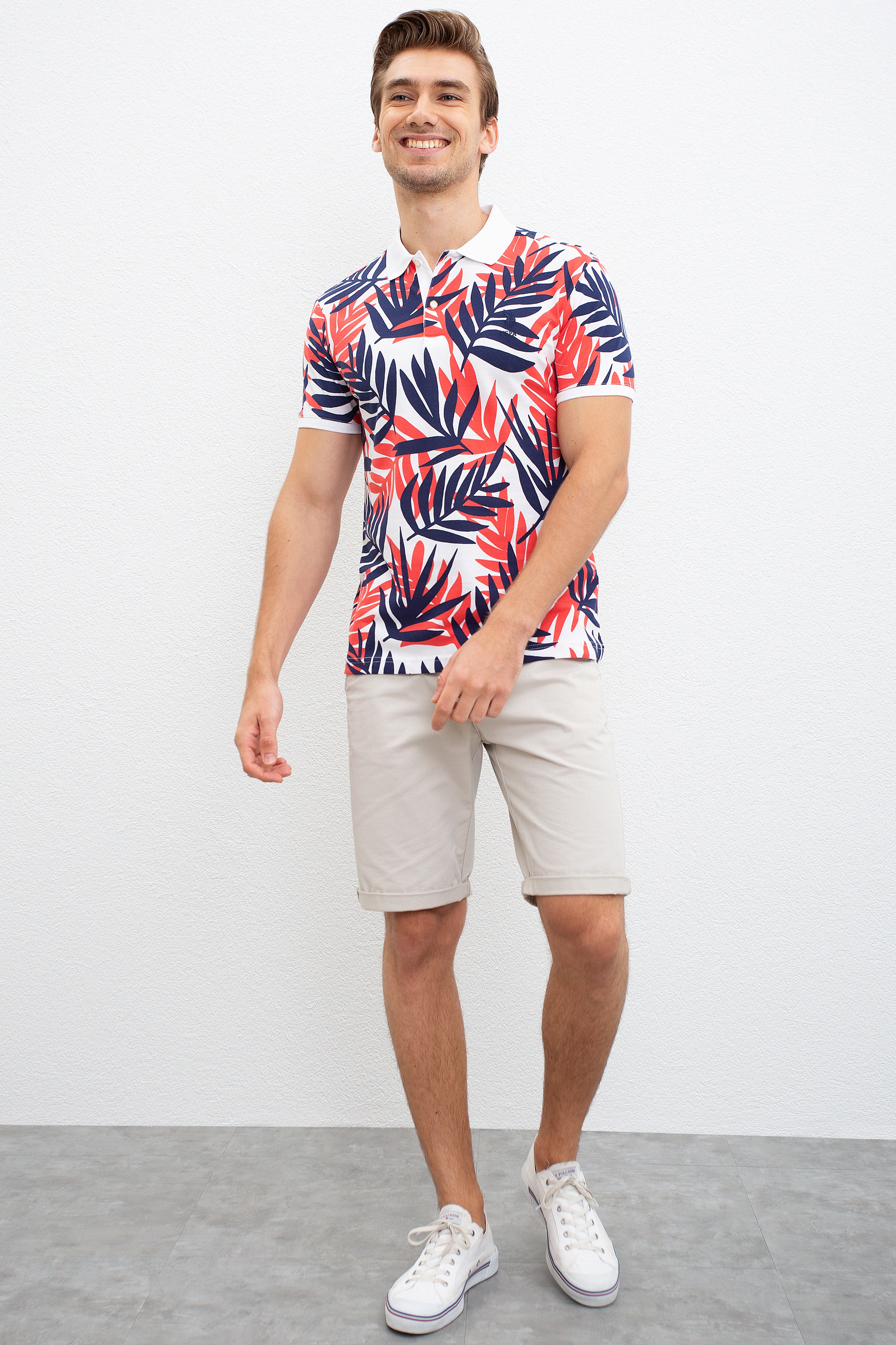 Erkek Beyaz Polo Yaka T-Shirt