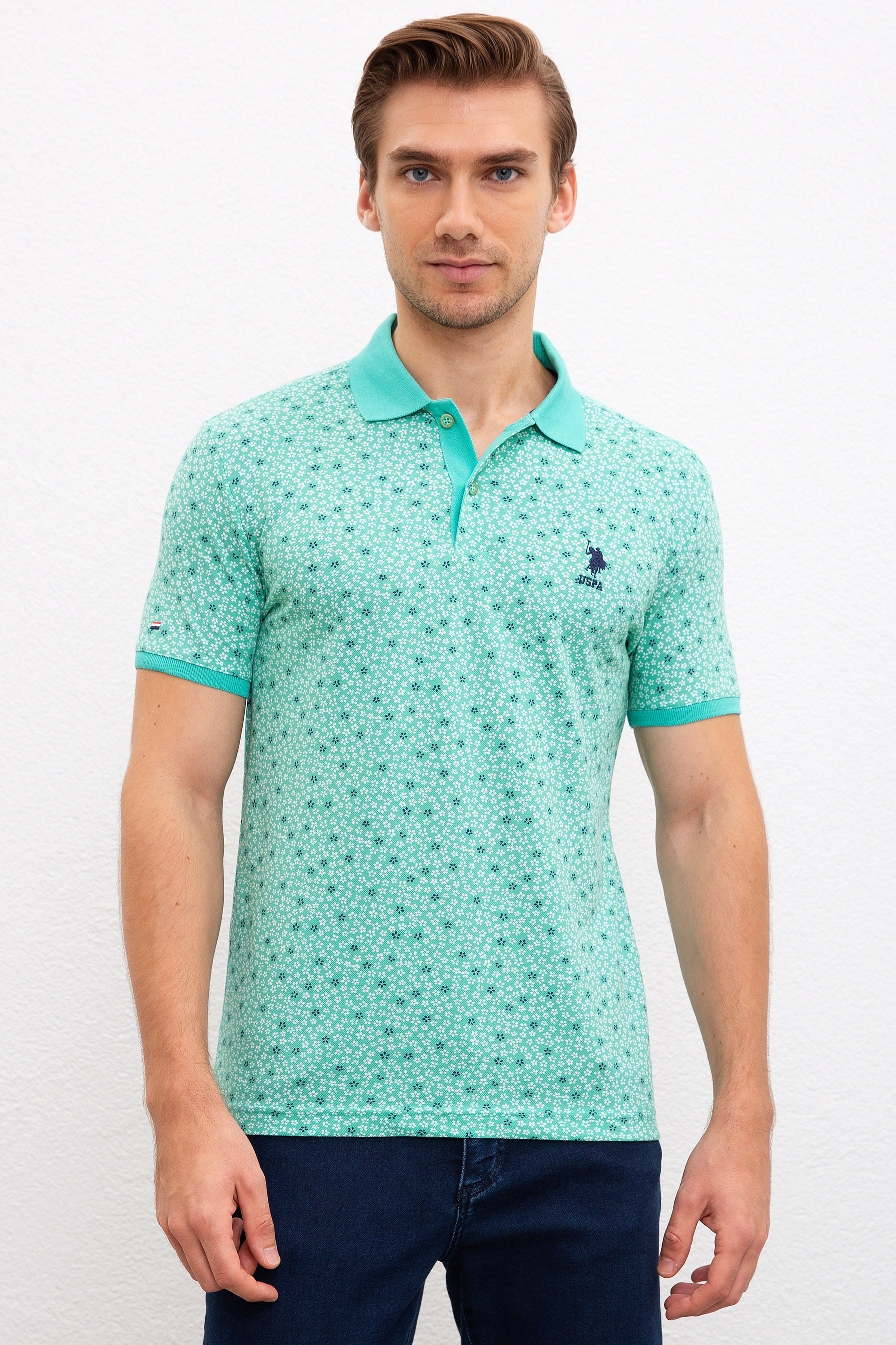 Erkek Mint Polo Yaka Tişört - Image 1