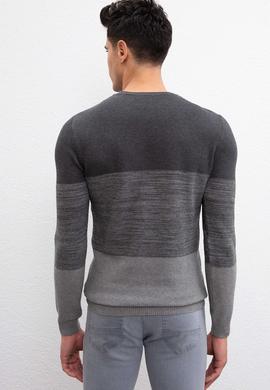 Erkek Antrasit Bisiklet Yaka Triko Kazak - 50211331014