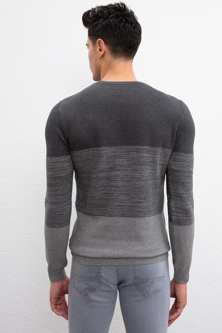 Erkek Antrasit Bisiklet Yaka Triko Kazak - 50211331014