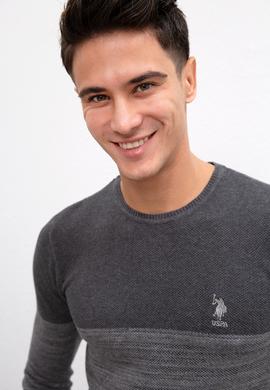 Erkek Antrasit Bisiklet Yaka Triko Kazak - 50211331014