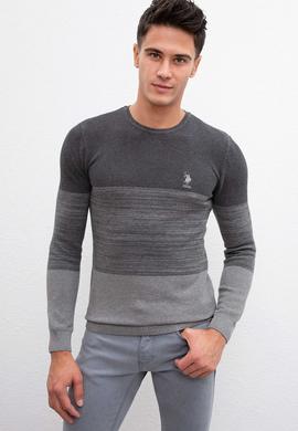 Erkek Antrasit Bisiklet Yaka Triko Kazak - 50211331014