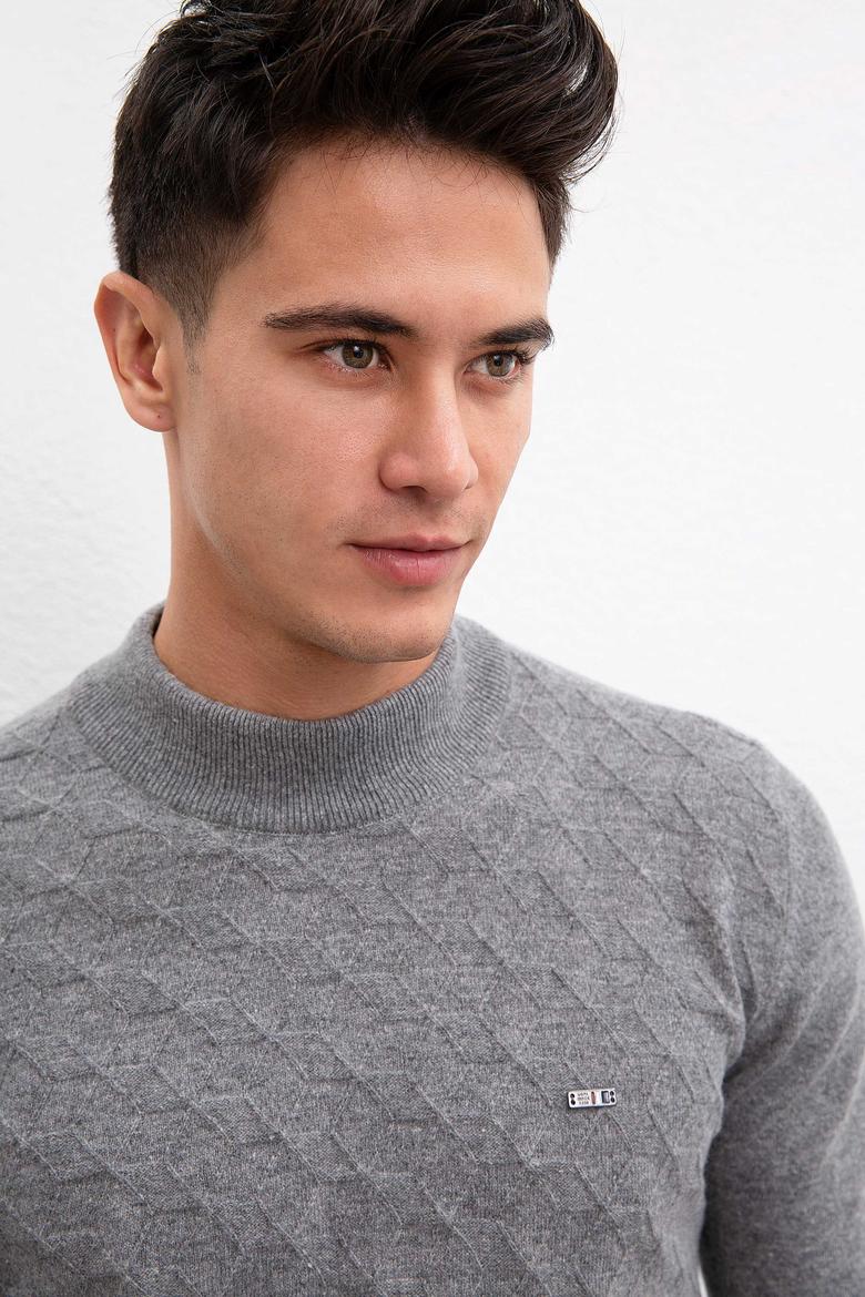 Erkek Antrasit Melanj Kazak - 50207701007