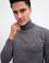 Erkek Gri Melanj Balıkçı Yaka Triko Kazak Basic