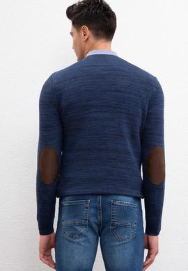 Erkek Lacivert V-Yaka Triko Kazak - 50207652059