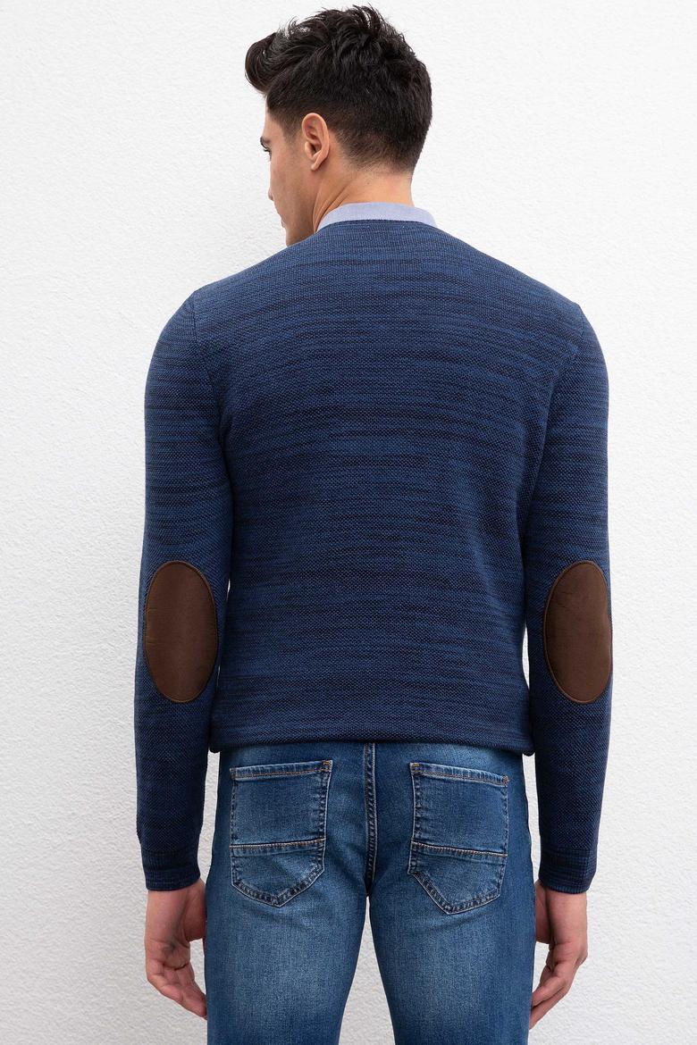 Erkek Lacivert V-Yaka Triko Kazak - 50207652059