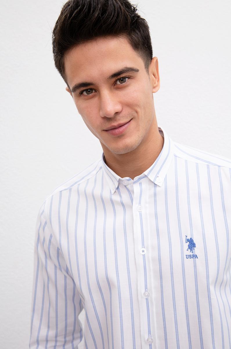 Erkek Mavi Gömlek Uzunkol