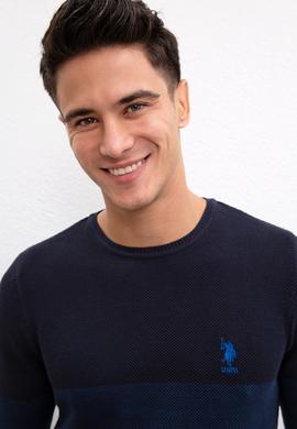 Erkek Lacivert Bisiklet Yaka Triko Kazak - 50211331005