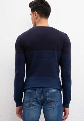 Erkek Lacivert Bisiklet Yaka Triko Kazak - 50211331005