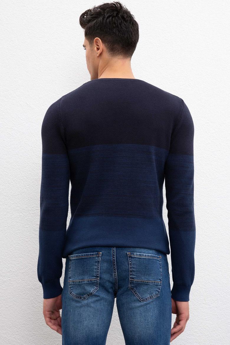 Erkek Lacivert Bisiklet Yaka Triko Kazak - 50211331005