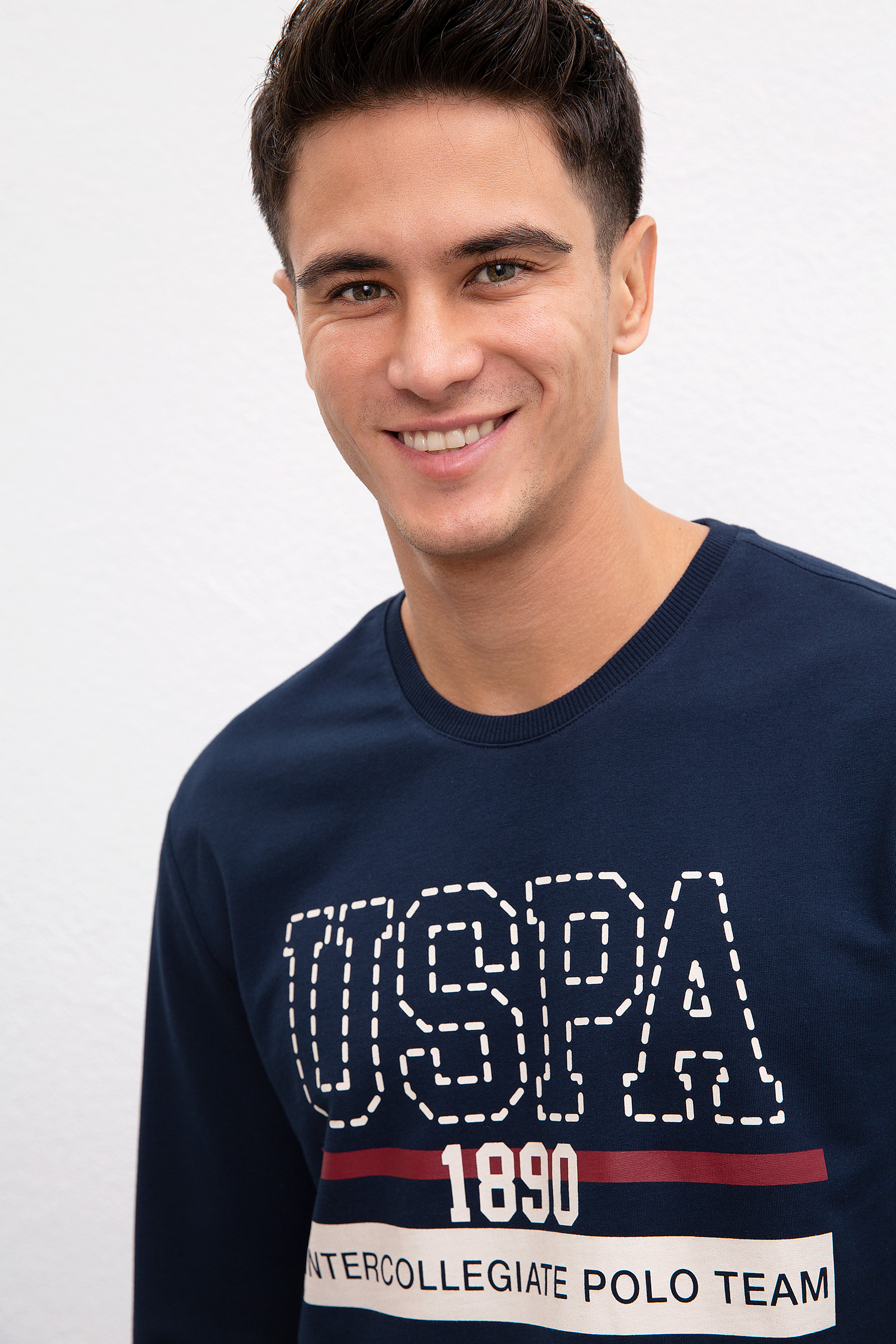 Erkek Lacivert Bisiklet Yaka Sweatshirt - Image 1