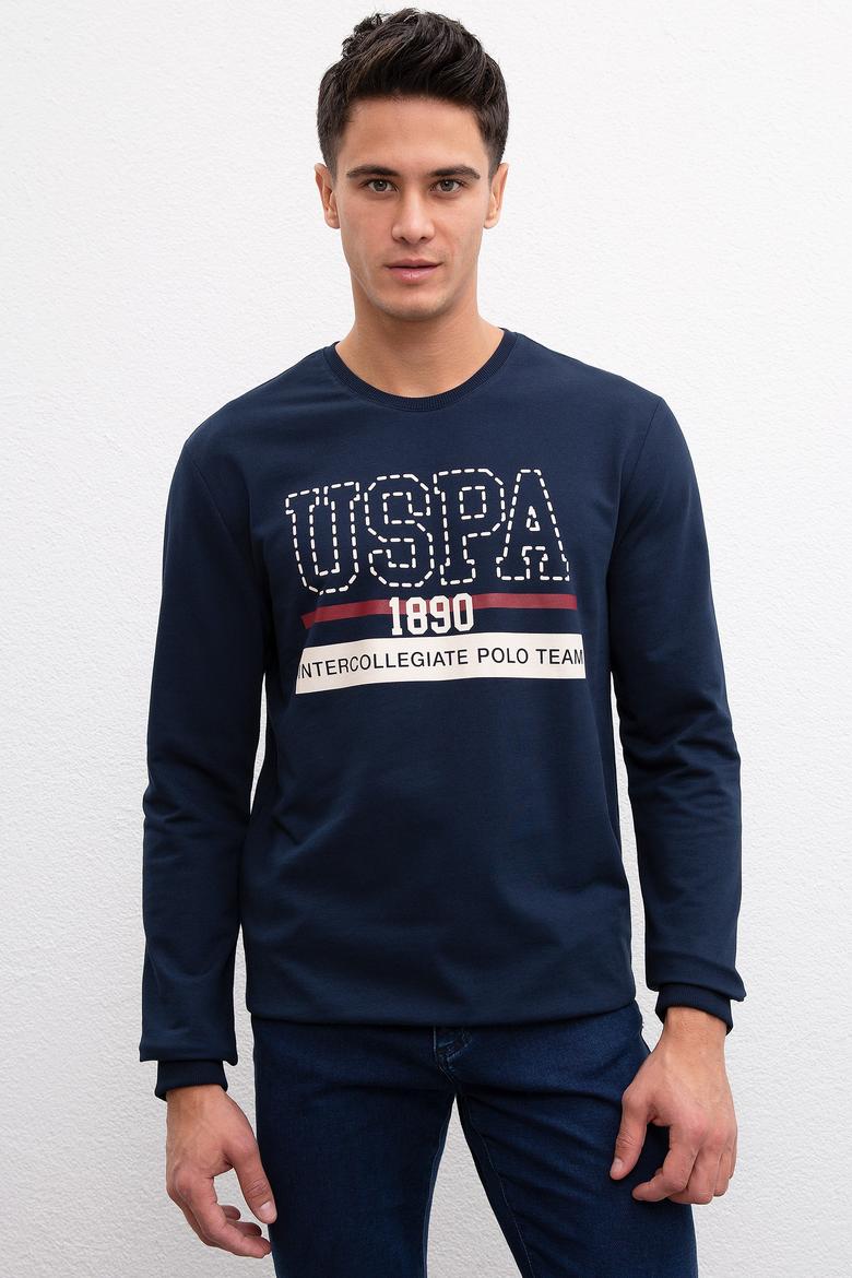 Erkek Lacivert Bisiklet Yaka Sweatshirt - 50208668009